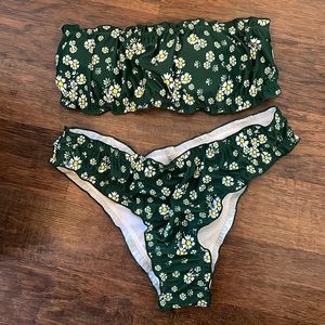 Green Daisy Bathing Suit